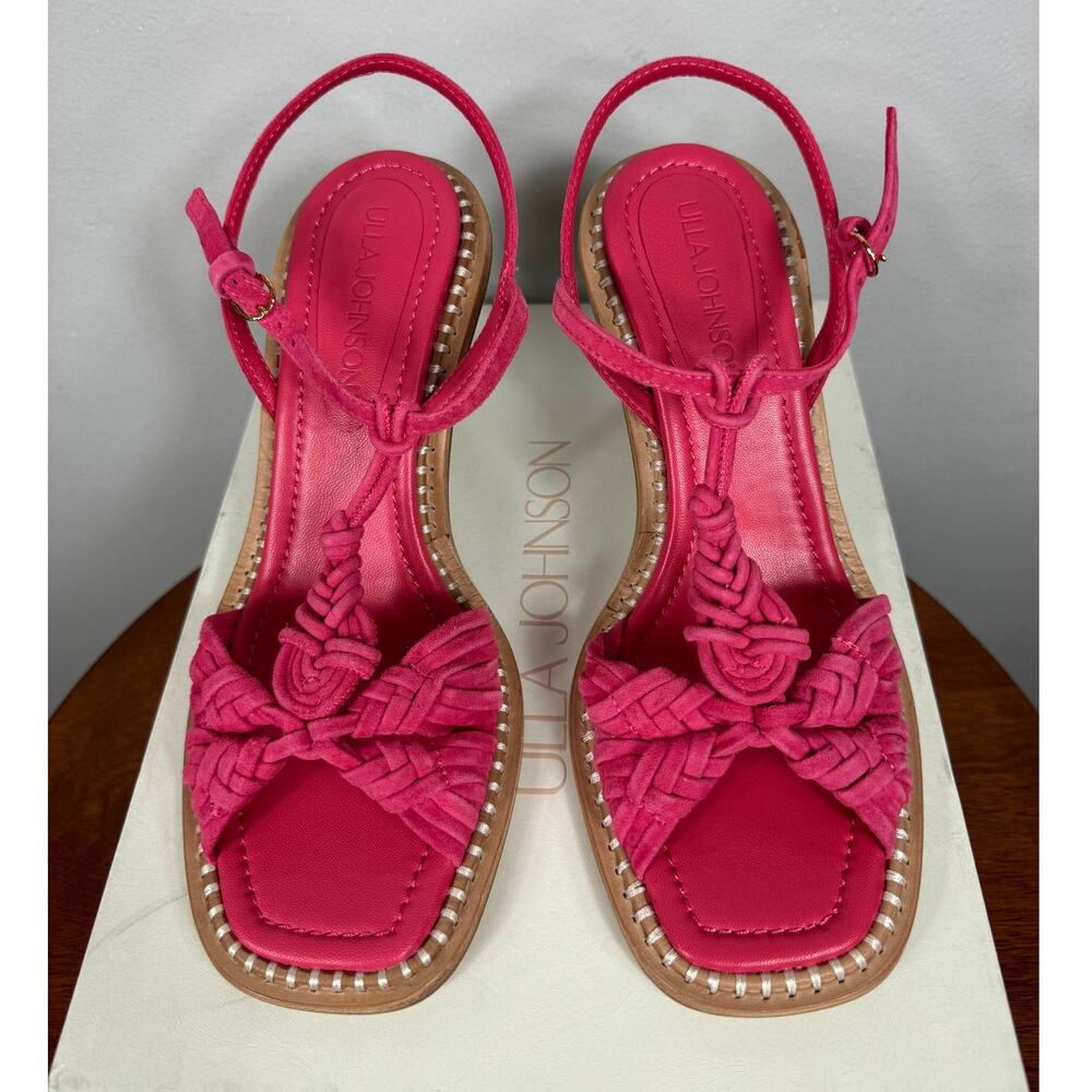 New Ulla Johnson Penina Suede Macrame Braided High Heel in Orchid Women's Size 9 - Picture 3 of 10